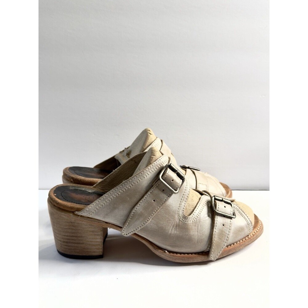 Freebird By Steven Sz. 12 Caprice Heeled Sandals  Gray Leather Double Strap